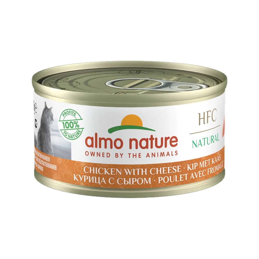 Almo Nature HFC 70 Natural Kattenvoer - Blik - Kip En Kaas 1 Almo Nature HFC 70 Natural Kattenvoer - Blik - Kip En Kaas