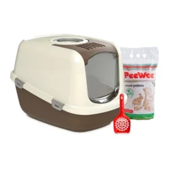 PeeWee EcoDome - Startpakket 17 PeeWee EcoDome - Startpakket -Katten Benodigdheden peewee ecodome kattenbak startpakket bruinroomwit 49863 0500 none