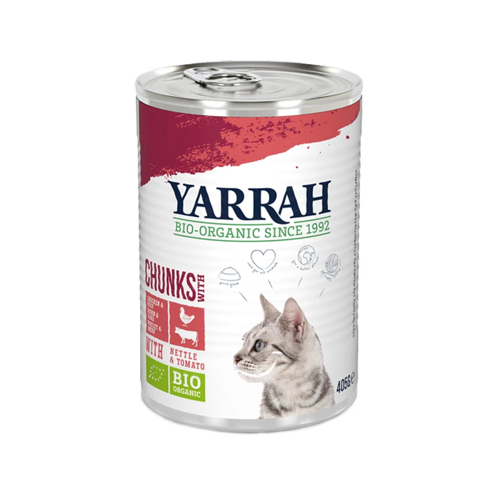 Yarrah - Natvoer Kat Blik Chunks Met Kip & Rund Bio - Afbeelding 2