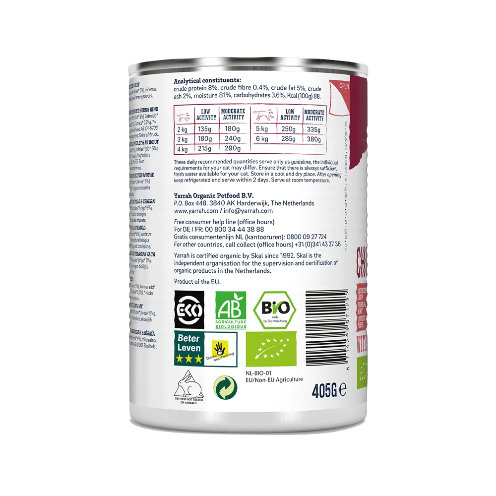 Yarrah - Natvoer Kat Blik Chunks Met Kip & Rund Bio - Afbeelding 6