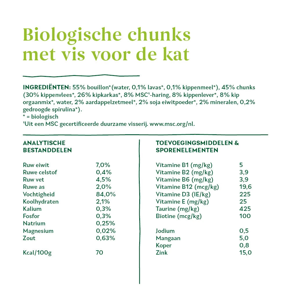 Yarrah - Natvoer Kat Kuipje Chunks Met Kip & Vis Bio - Afbeelding 5